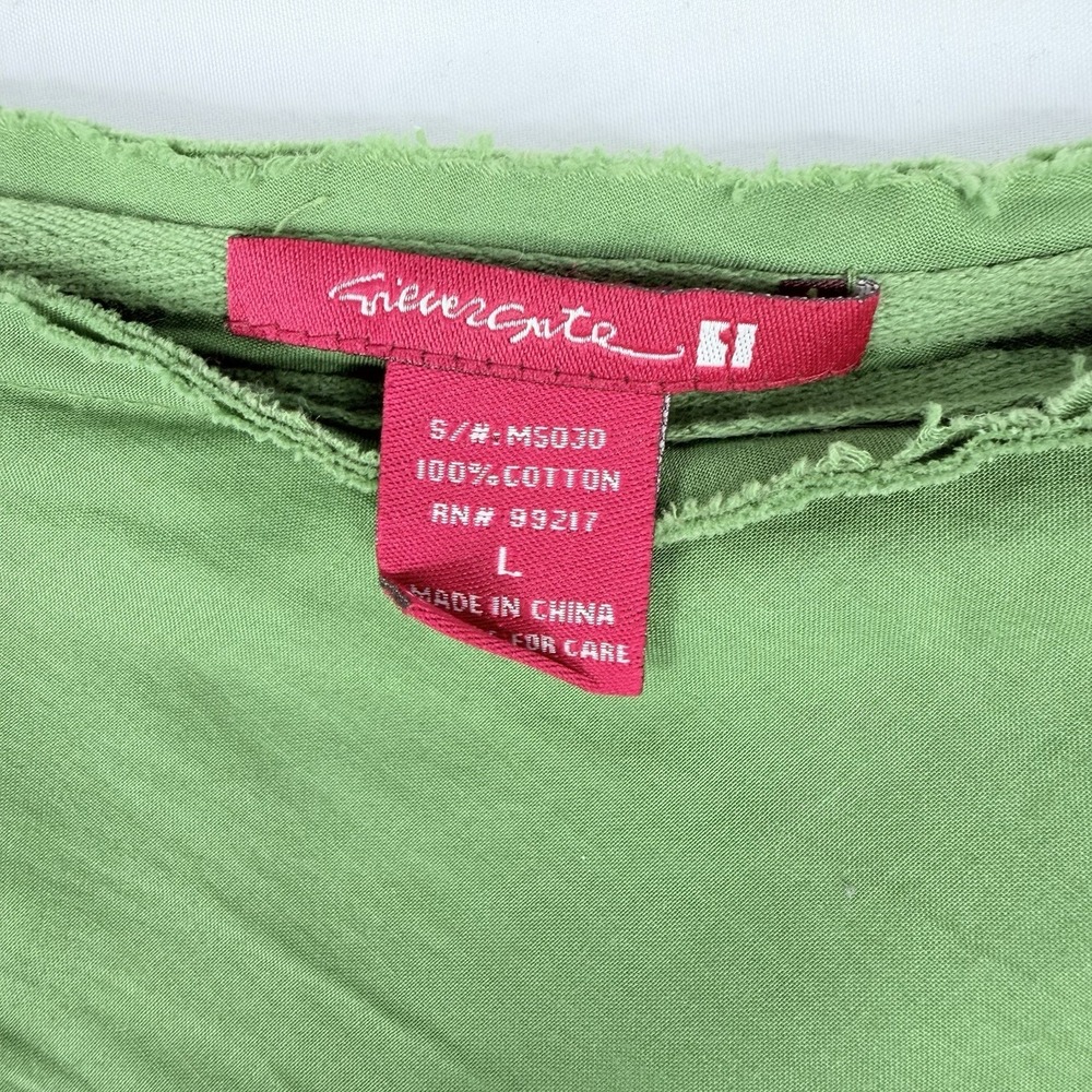 Silvergate Women's Green 100% Cotton Maxi Skirt Size Large Boho Ruffle - Picture 4 of 13